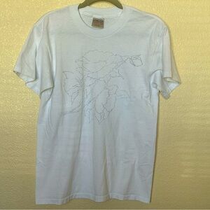 White T-shirt with minimalistic floral graphic